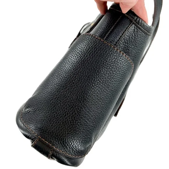 Salvatore Ferragamo Pebbled Leather Tote Satchel Bag Black, RARE Vintage - Picture 8 of 17